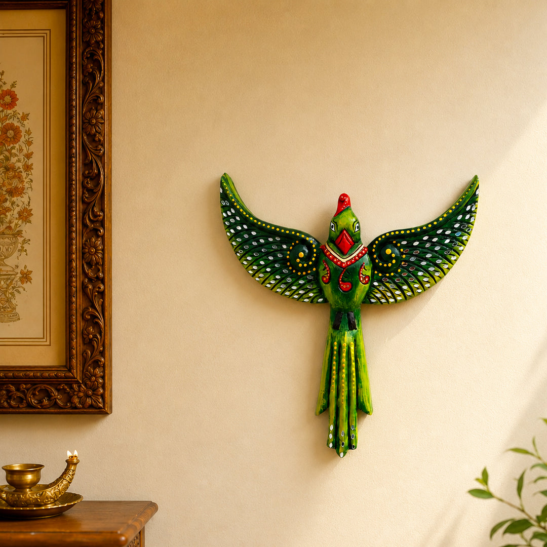 Natural wood Parrot Set