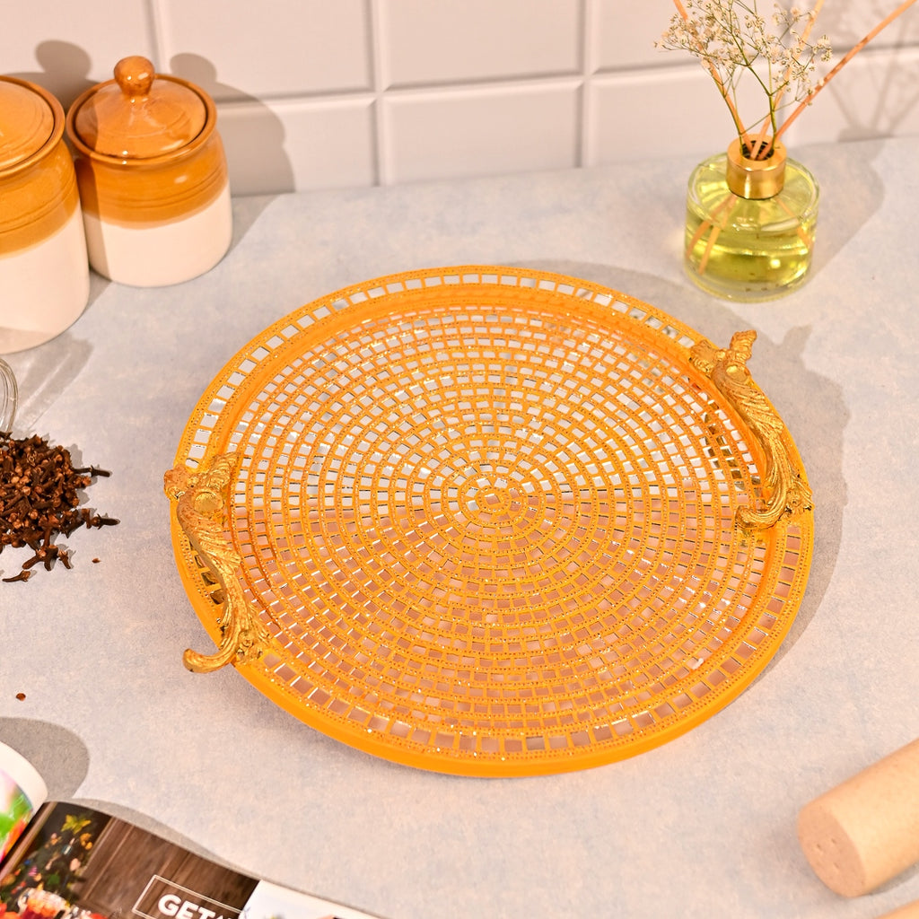 Circle Lippan Art Tray Surya