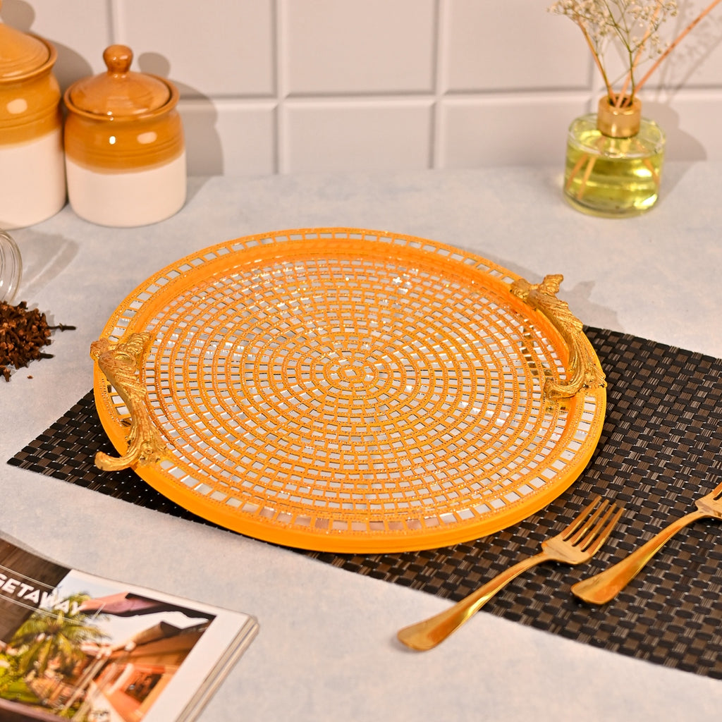 Circle Lippan Art Tray Surya