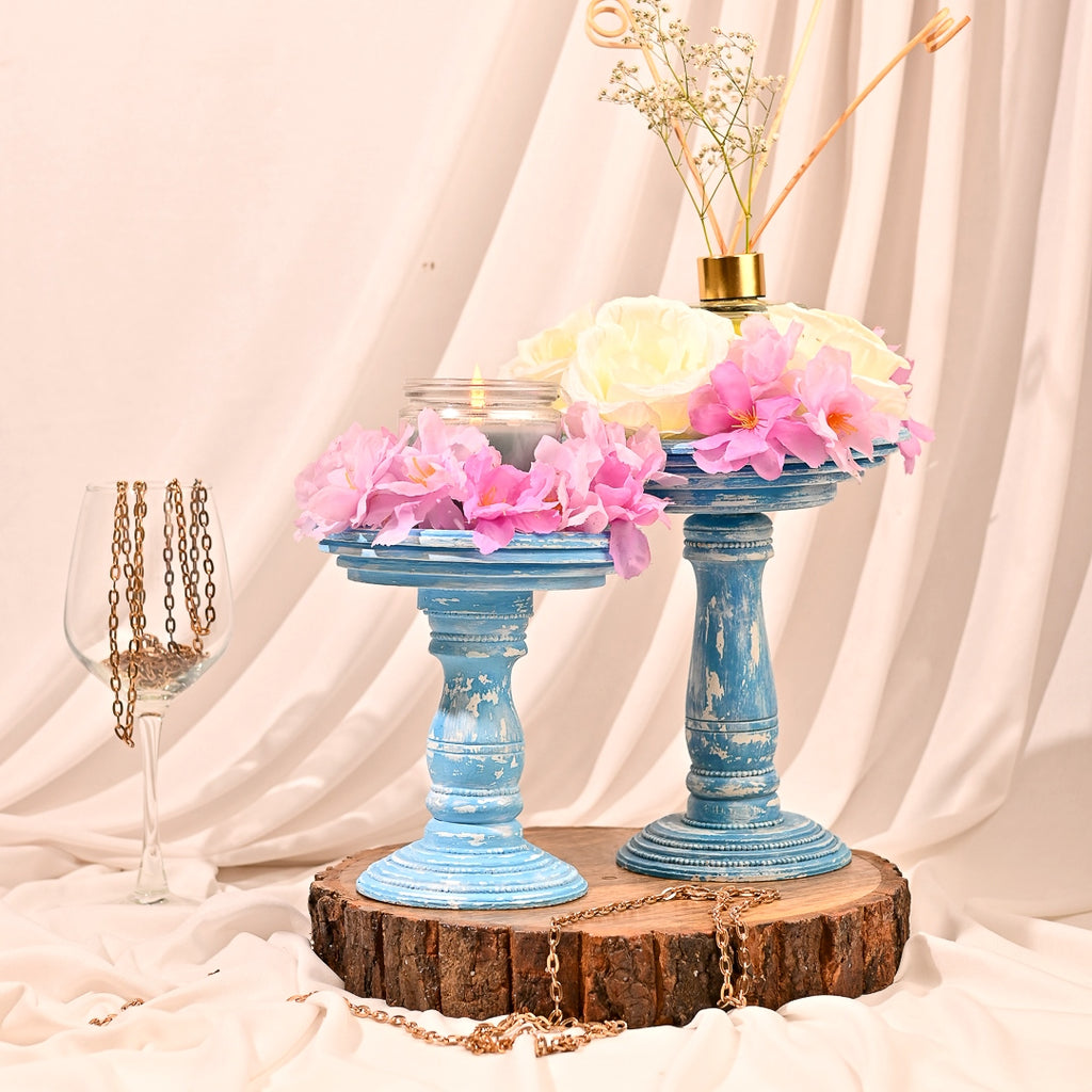 Vintage Platters For Floral Arrangements and Candles