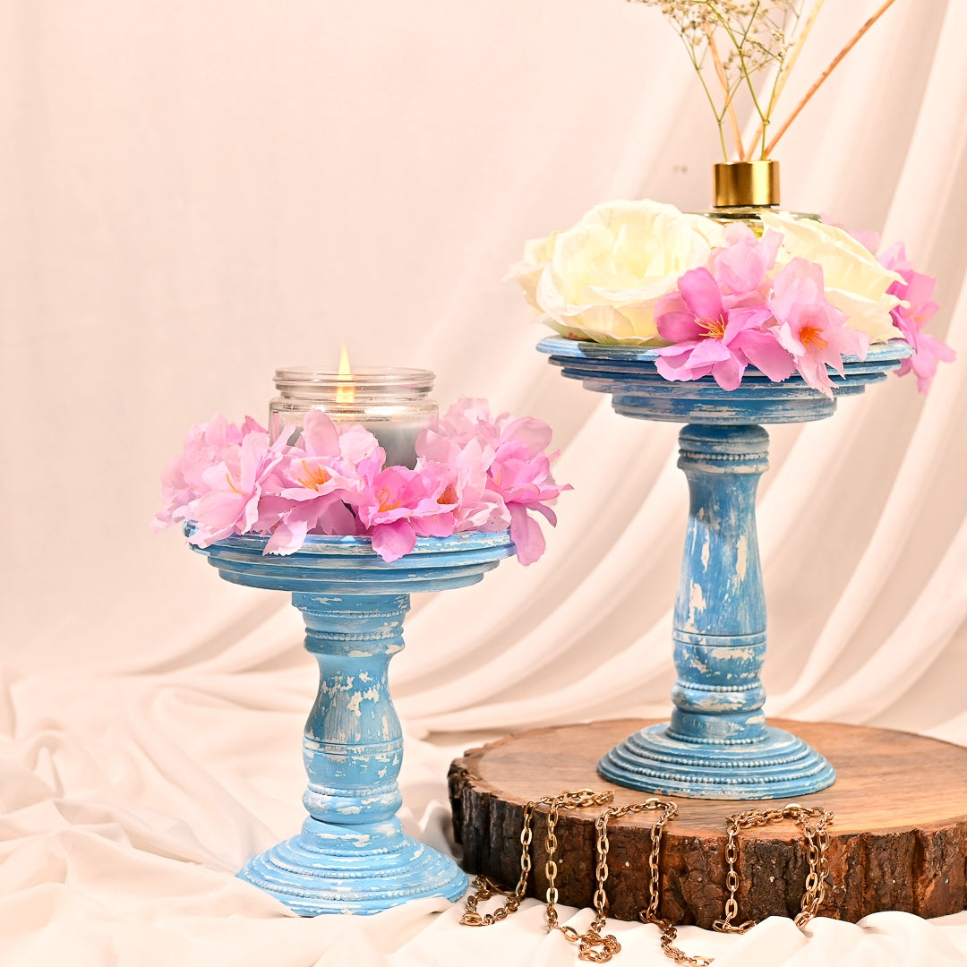 Vintage Platters For Floral Arrangements and Candles