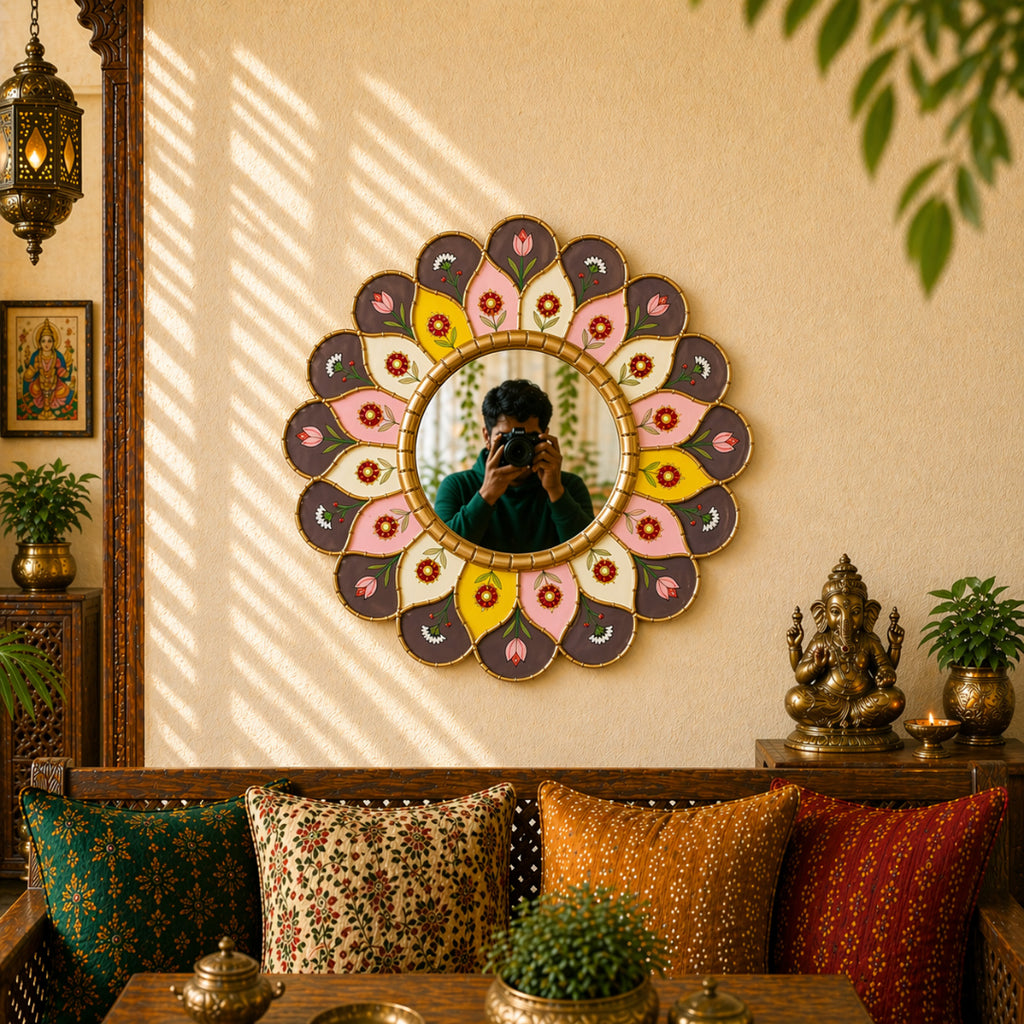 Floral Mirror Wall Décor B Luxury