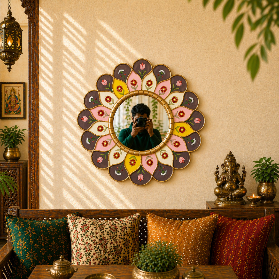 Floral Mirror Wall Décor B Luxury