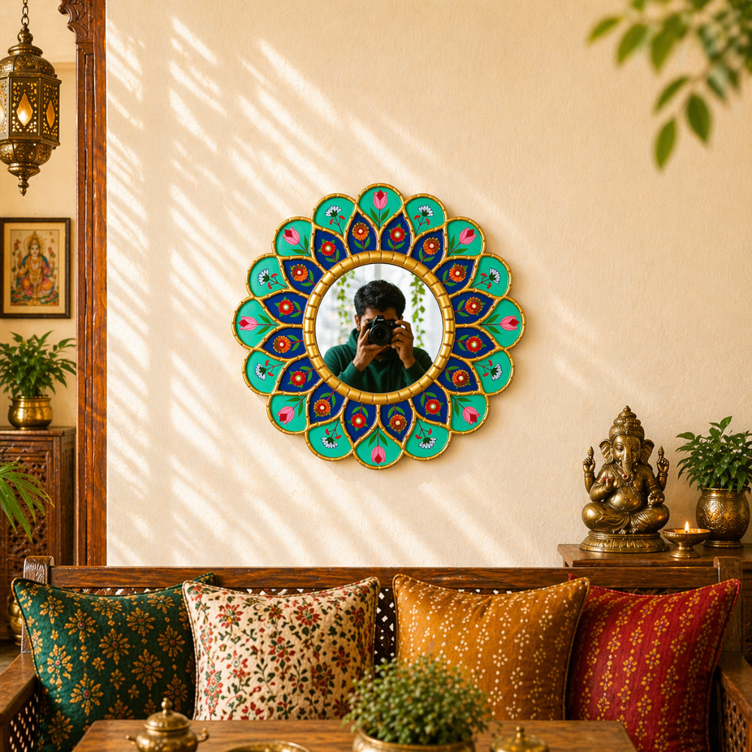 Floral Mirror Wall Décor B Refined