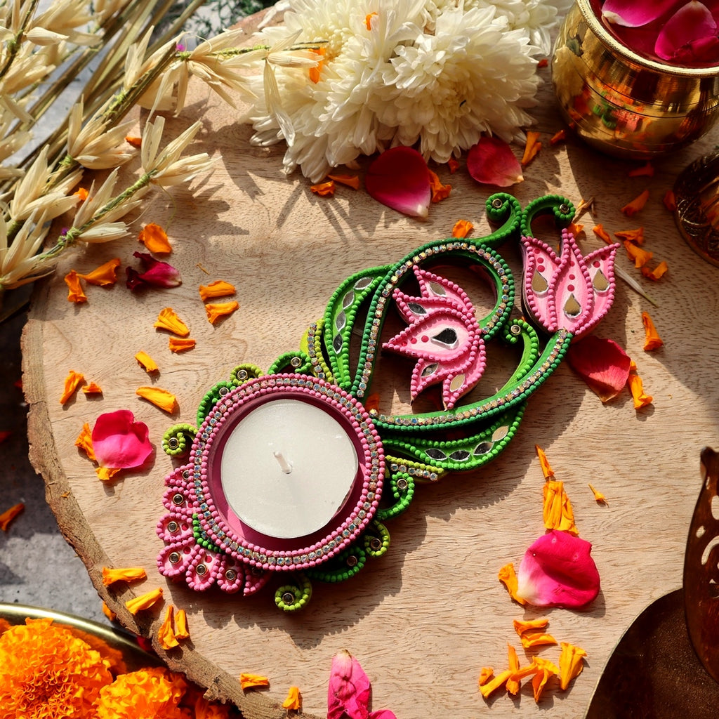 Tamras Tea Light Candle Holder Diya