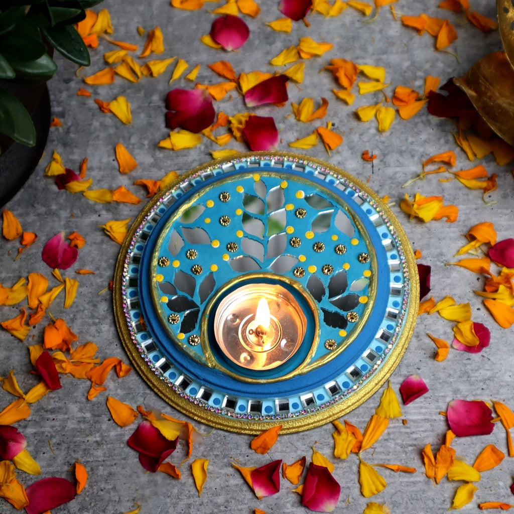 Hand Carved Tea Light Circle