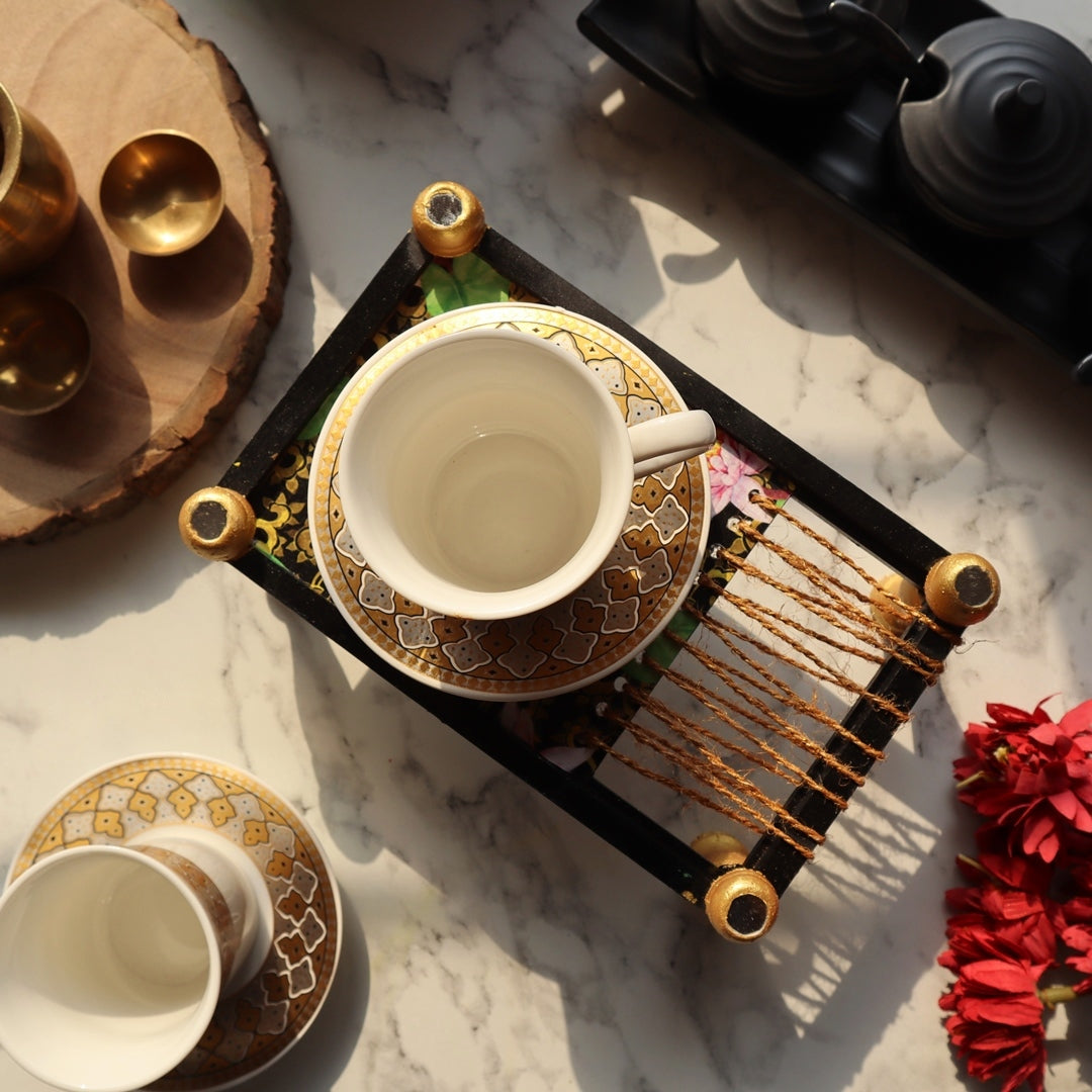 Multipurpose Organizer Platter Chaarpai Lotus pond