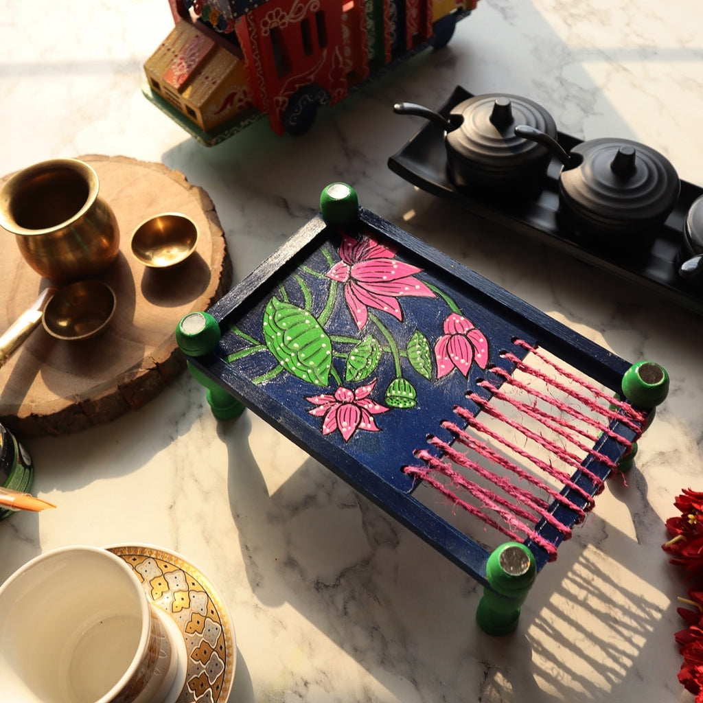 Multipurpose Organizer Platter Chaarpai Pichwai Lotus