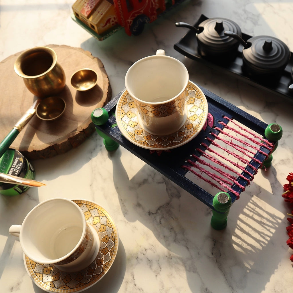 Multipurpose Organizer Platter Chaarpai Pichwai Lotus