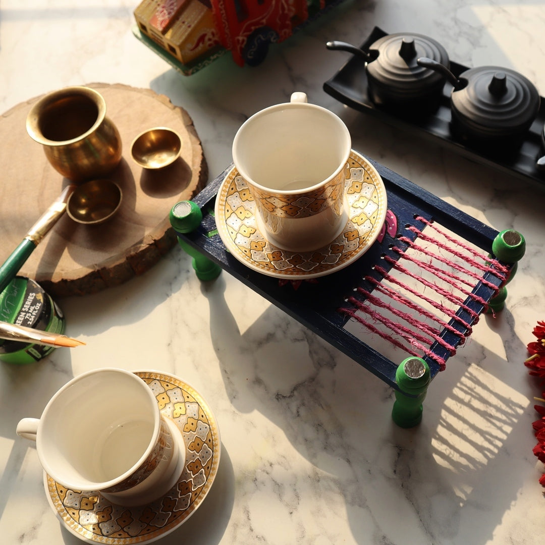 Multipurpose Organizer Platter Chaarpai Pichwai Lotus