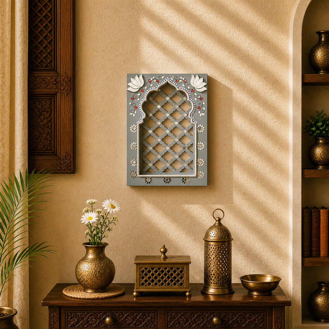 Royal Jali Jharokha Single Cool Colors Series