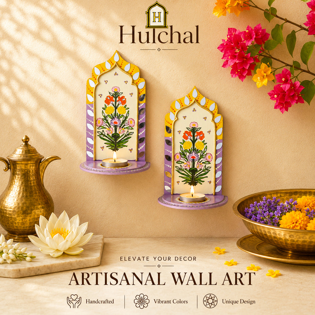 Motif Jharokha T Light Holder Double Color Border