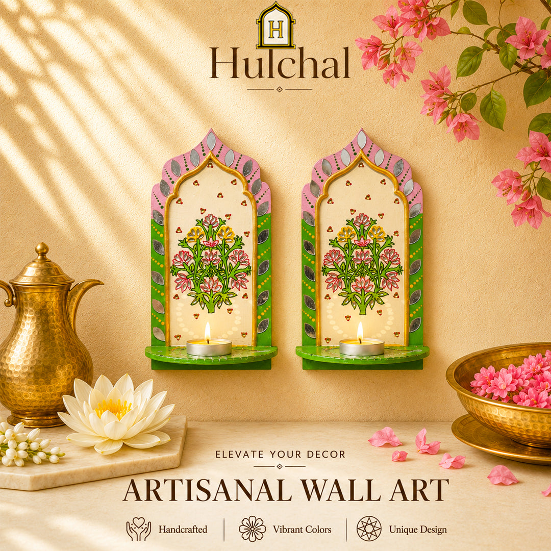 Motif Jharokha T Light Holder Double Color Border