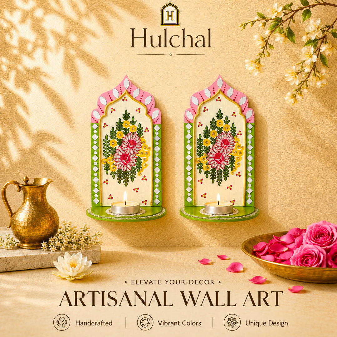 Motif Jharokha T Light Holder Double Color Border