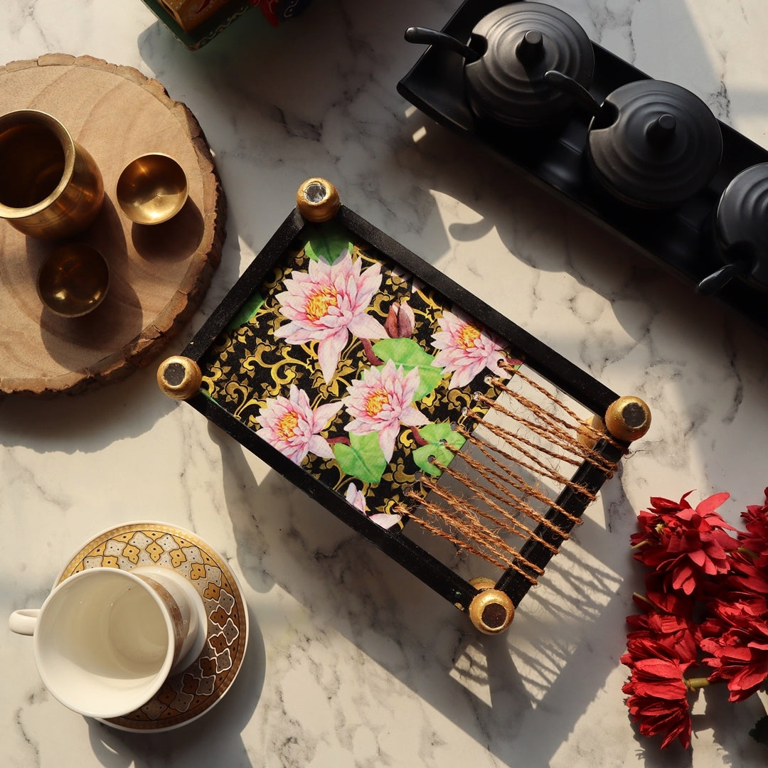 Multipurpose Organizer Platter Chaarpai Lotus Pond
