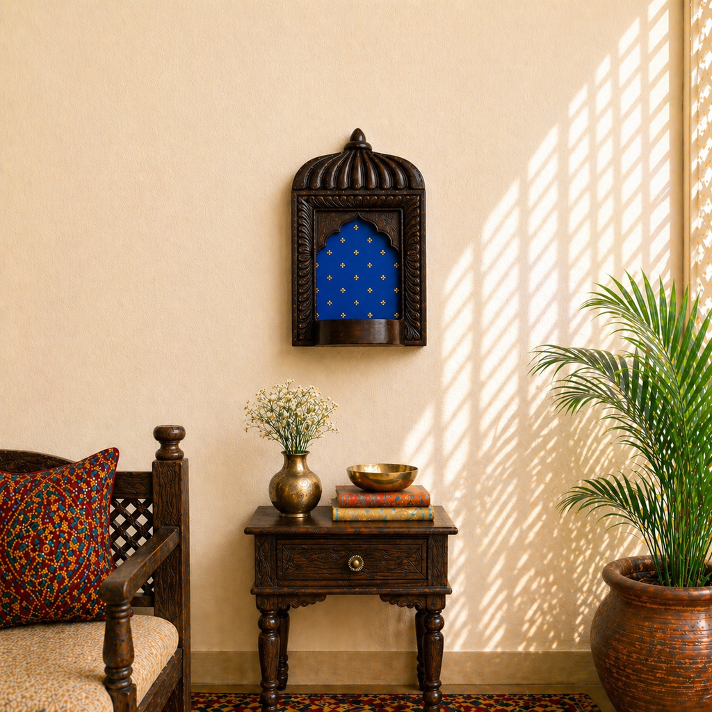 Natural wood jharokha frame