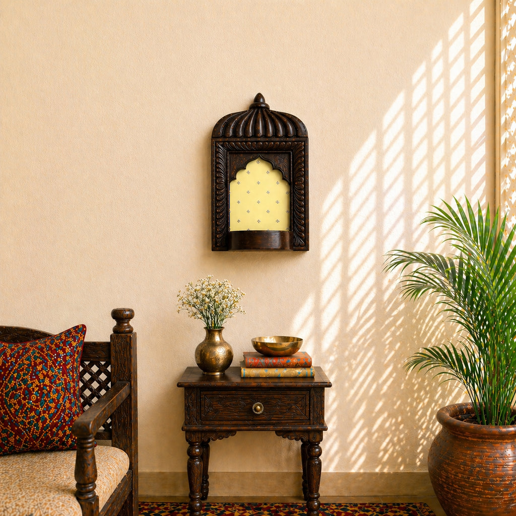Natural wood jharokha frame