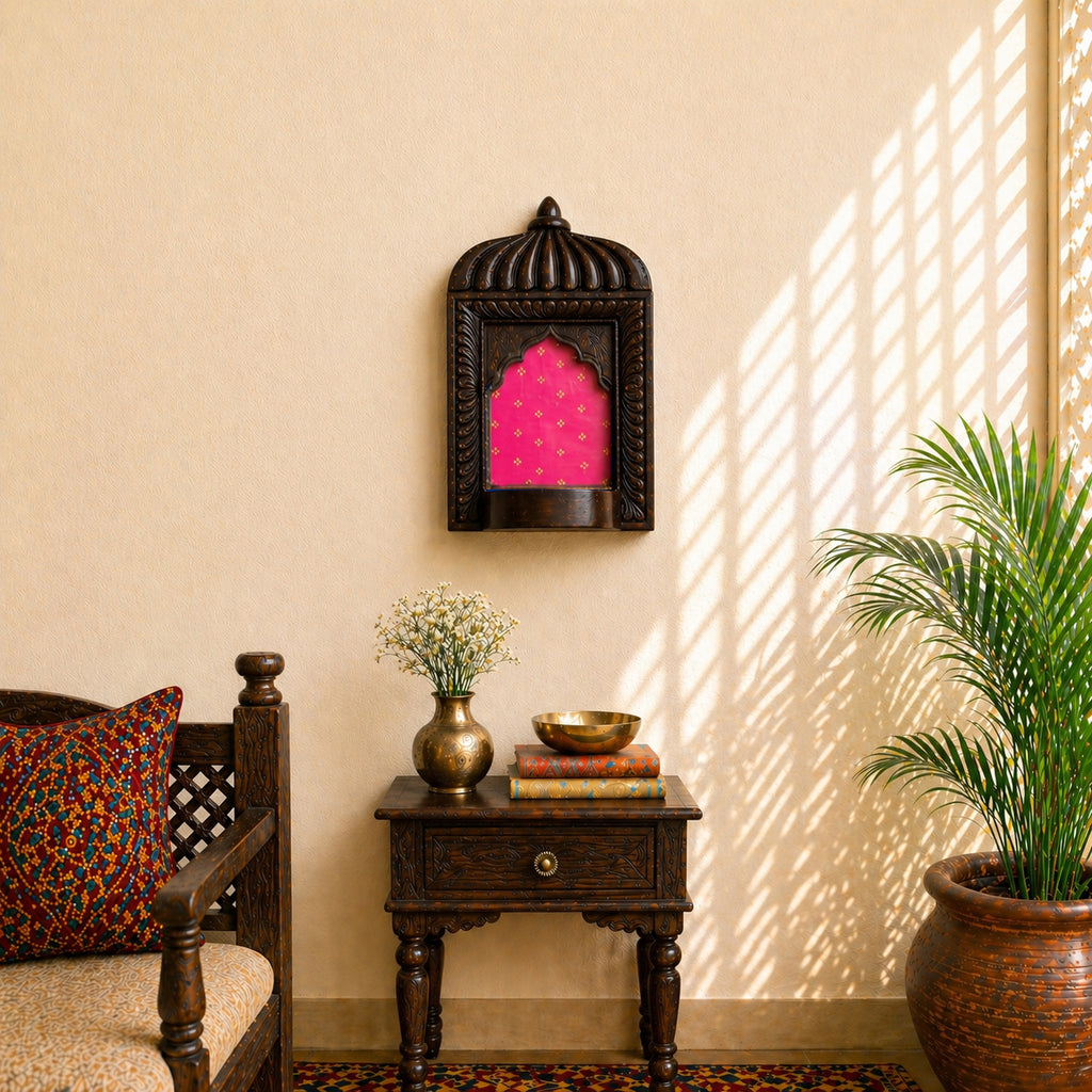 Natural wood jharokha frame