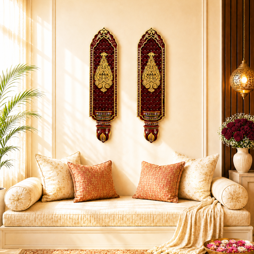 Shriyam Wall Panel RajVilas Pair with Damask Jali