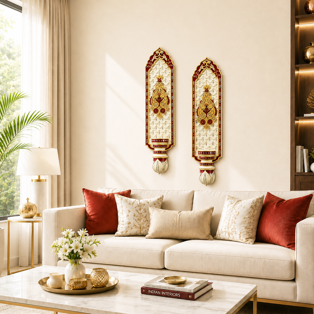 Shriyam Wall Panel RajVilas Pair with Damask Jali