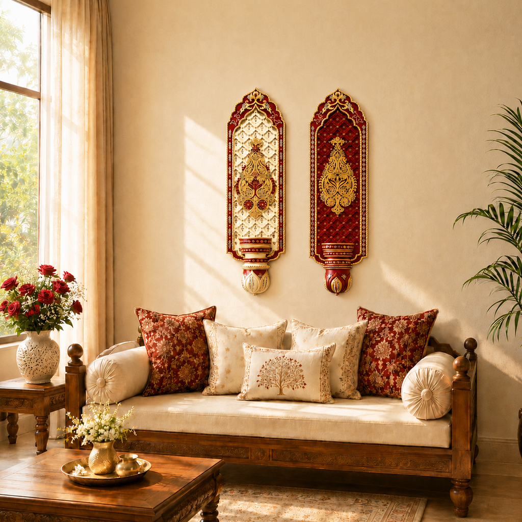 Shriyam Wall Panel RajVilas Pair with Damask Jali