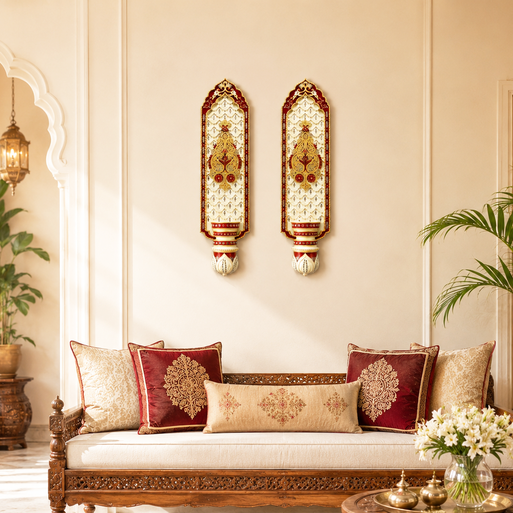 Shriyam Wall Panel RajVilas Pair with Damask Jali