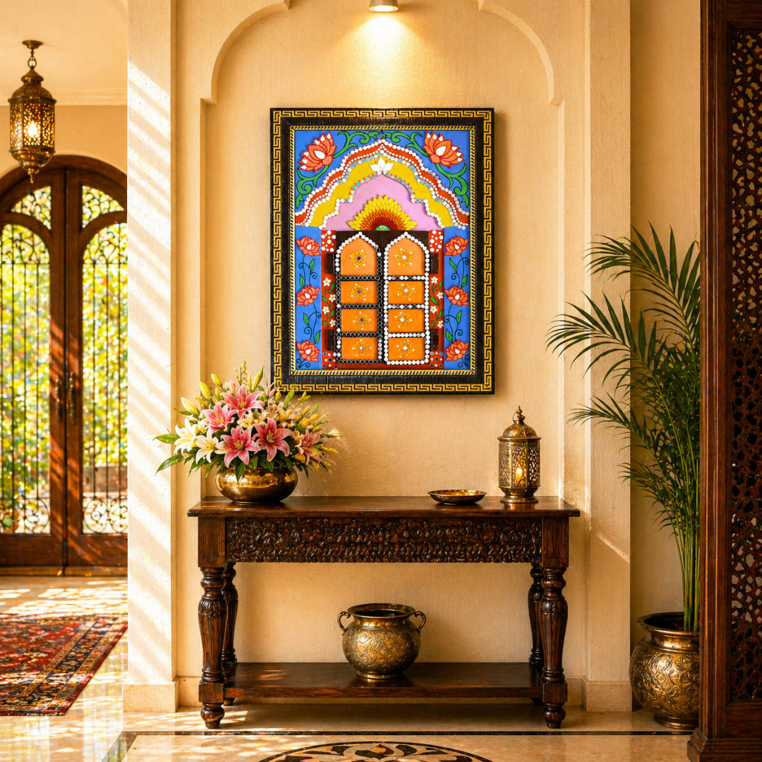 Rangpuram Mewari Jharokha Mirror Classic