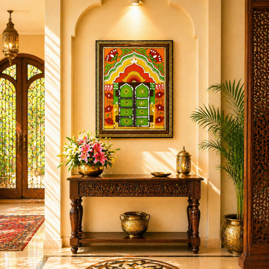 Rangpuram Mewari Jharokha Mirror Vintage