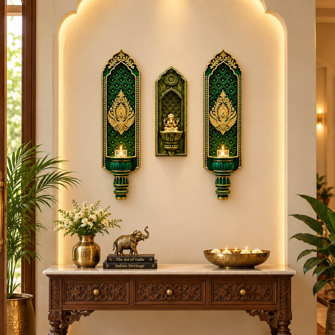 Shriyam Wall Panel RajVilas Pair Emerald