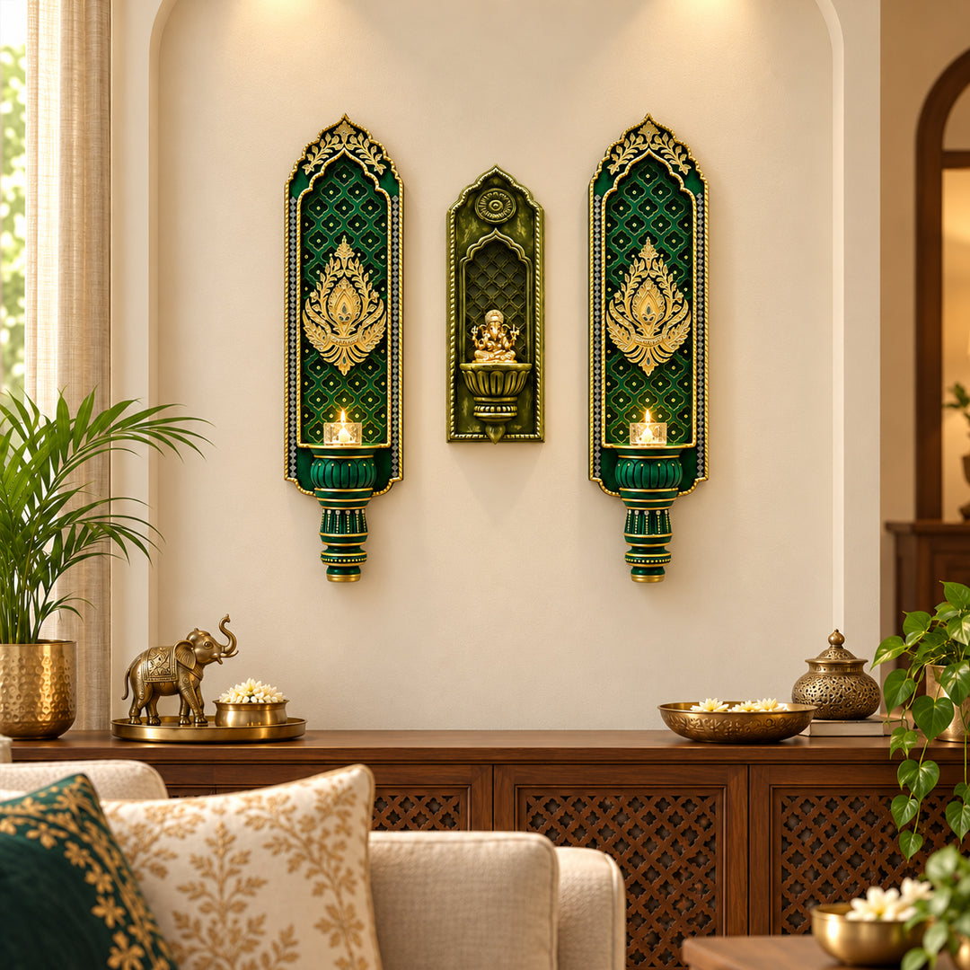 Shriyam Wall Panel RajVilas Pair Emerald