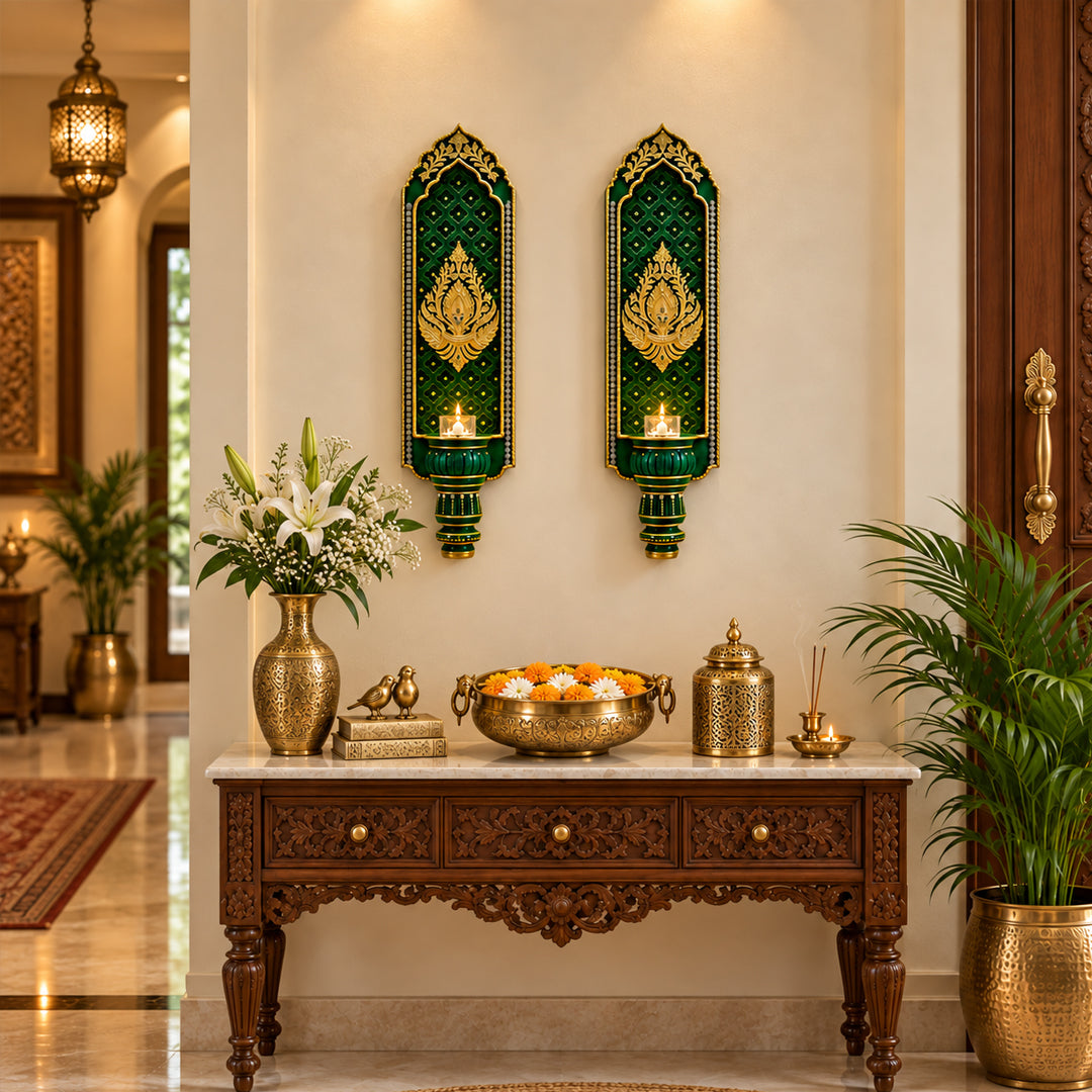 Shriyam Wall Panel RajVilas Pair Emerald
