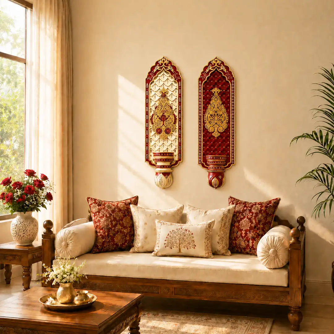 Shriyam Wall Panel RajVilas Pair with Damask Jali