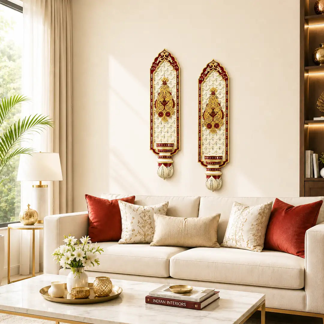 Shriyam Wall Panel RajVilas Pair with Damask Jali