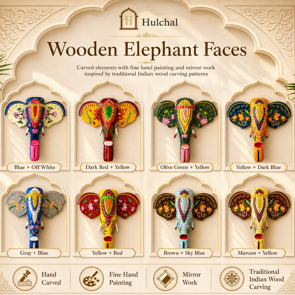 Wooden Elephant Face Wall Décor B