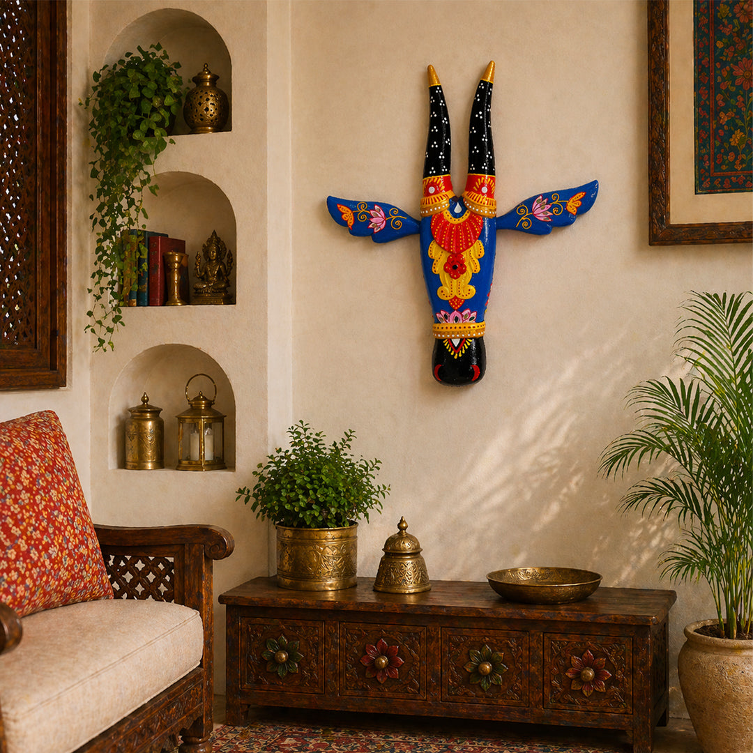 Wooden Cow Face Wall Décor Heritage