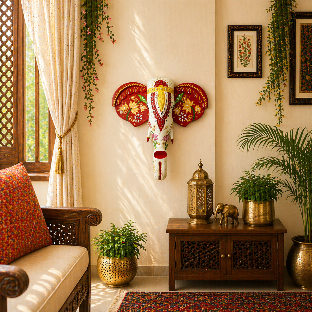 Wooden Elephant Face Wall Décor A Classic