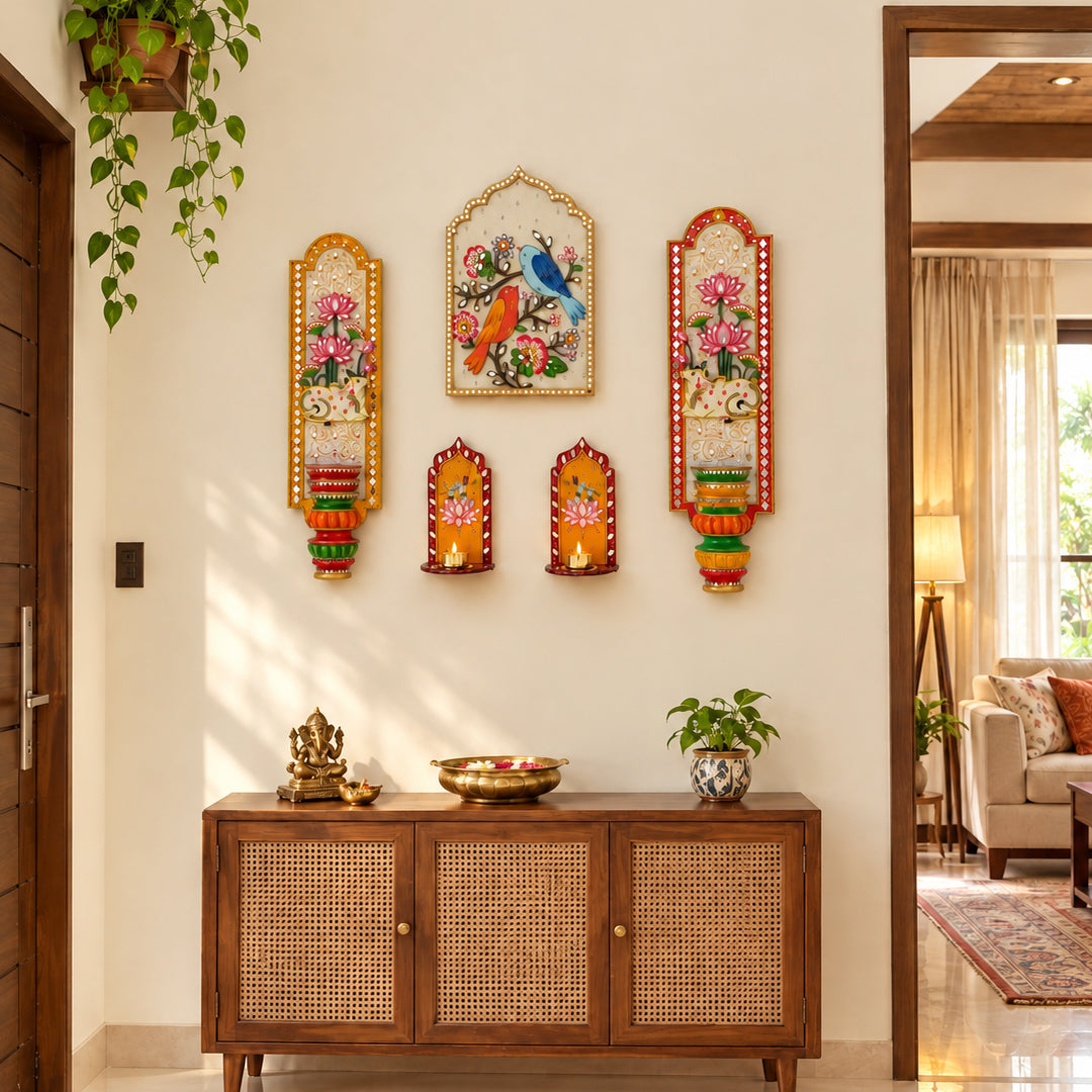 Pichwai Wall Set with Murari T Lights