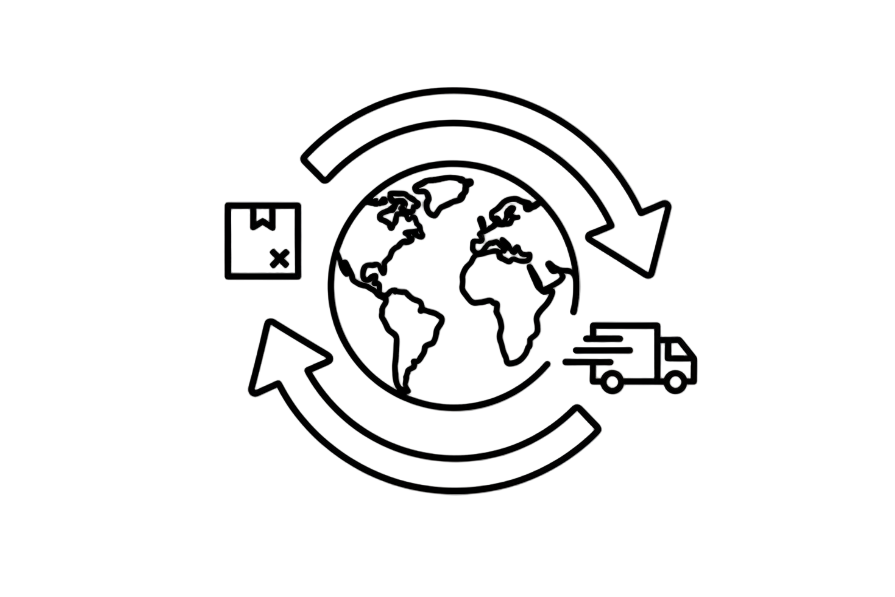 Worldwide Delivery Icon - Black on White